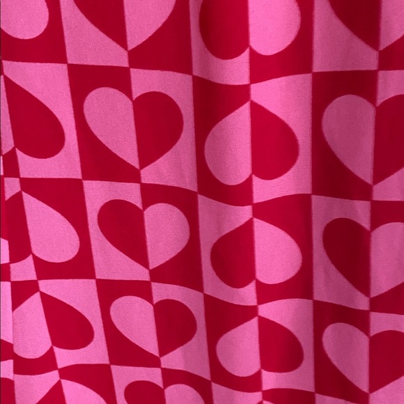 Maden NYC Valentine’s Pink & Red Heart Dress with Ballon Sleeves Large - Picture 7 of 8